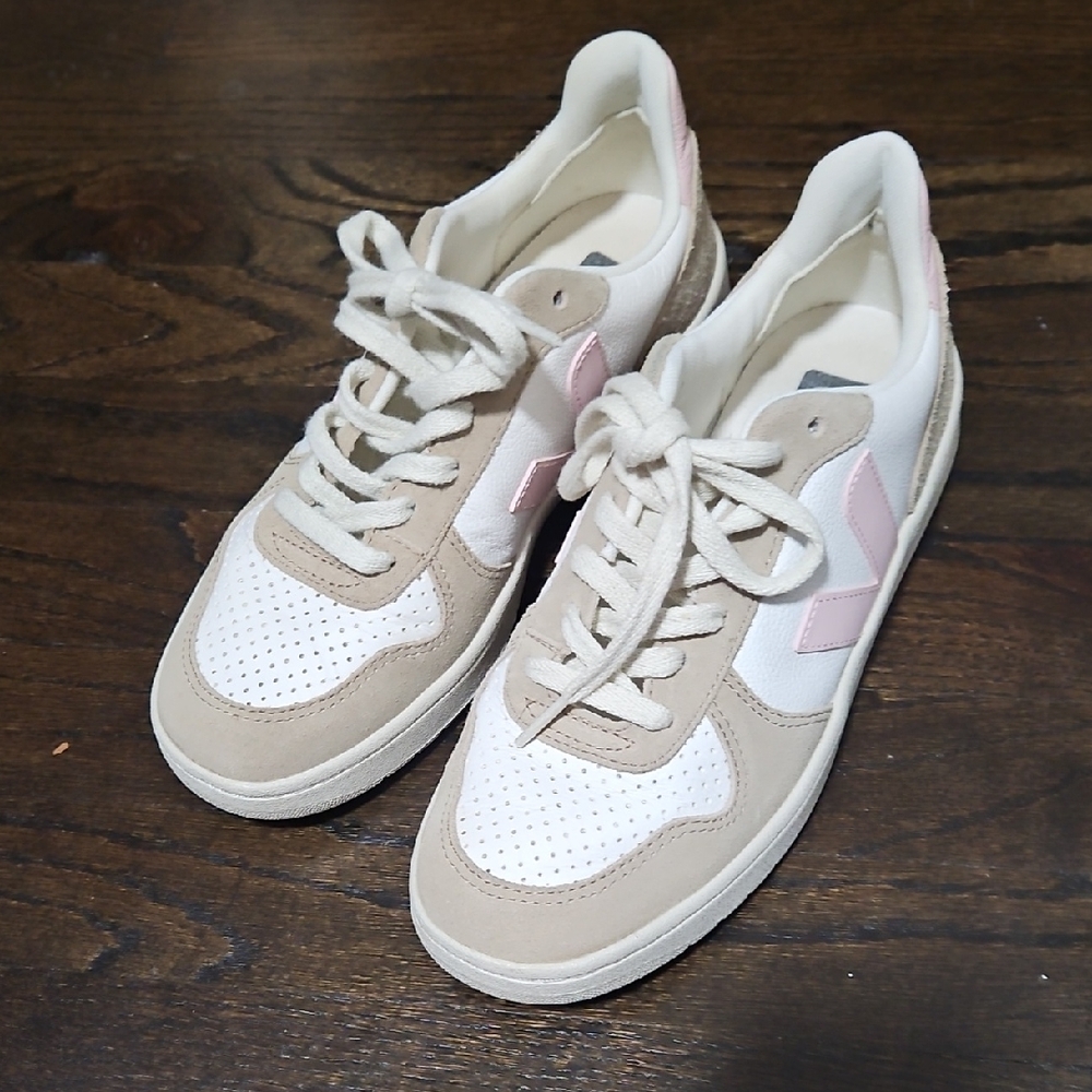 Veja Women's Sneakers - White, Pink, and Tan